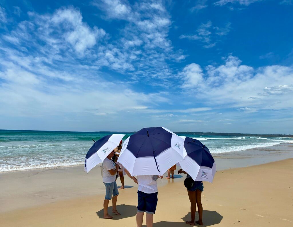 Conjola tour group on Conjola Beach.